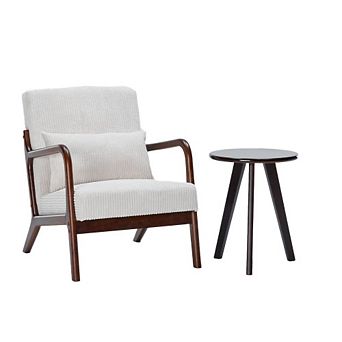 GOODSILO Mid-Century Modern Accent Chair and Coffee Table Set Vintage Luxury Style