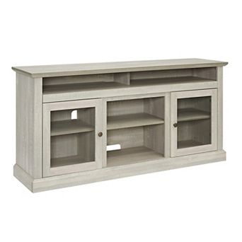 GOODSILO Farmhouse Entertainment Center Media Console Table with Glass Doors Storage