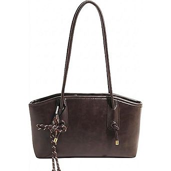 Women’s Hobo Shoulder Bag Faux Leather with Pendant Soft Slouchy Purse
