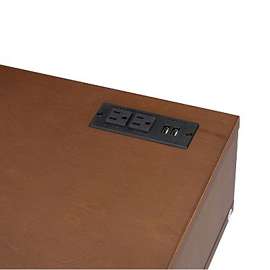 Trikiousd Boho Vanity Set with Stool, Charging Plug and USB Port, Mirror Not Included