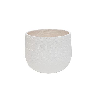 Trikiousd 3-Piece Round Planters Set, Outdoor Indoor Plant Pots with Weaving Pattern Planter