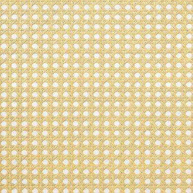 Trikiousd King Size Pine Wood Bed Low Profile Platform Bed Frame w/Rattan Headboard & Footboar