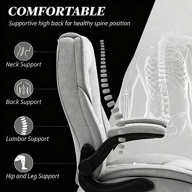Trikiousd High Back Ergonomic Office Chair with Flip-Up Armrests and Tilt