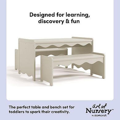 Storkcraft Casablanca Montessori 3-Piece Indoor Kids Table & Bench Set