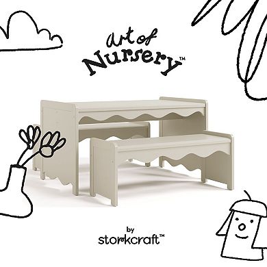 Storkcraft Casablanca Montessori 3-Piece Indoor Kids Table & Bench Set