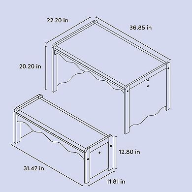 Storkcraft Casablanca Montessori 3-Piece Indoor Kids Table & Bench Set