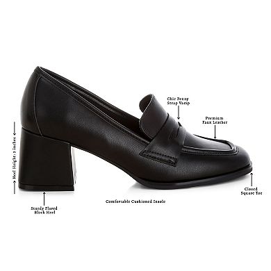 London Rag Sutapa Women's Block Heel Loafers