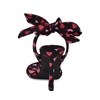 Nine West Kobs Women's Open Toe Heeled Sandals With Bow Accent