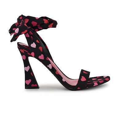 Nine West Kobs Women's Open Toe Heeled Sandals With Bow Accent