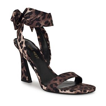 Nine West Kobs Women's Open Toe Heeled Sandals With Bow Accent