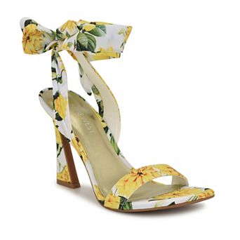 Nine West Kobs Women's Open Toe Heeled Sandals With Bow Accent