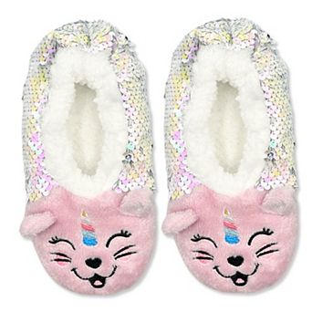 Girls' Fuzzy Babba Unicorn Cat Slip-On Fuzzy Slipper Socks