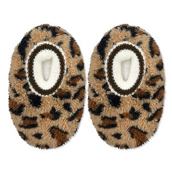 Fuzzy Babba Girls' Cozy Leopard Print Slipper Socks Slip-On Lined Slipper Socks
