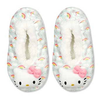 Fuzzy Babba Girls' Hello Kitty Plush Slipper Socks With 3D Head