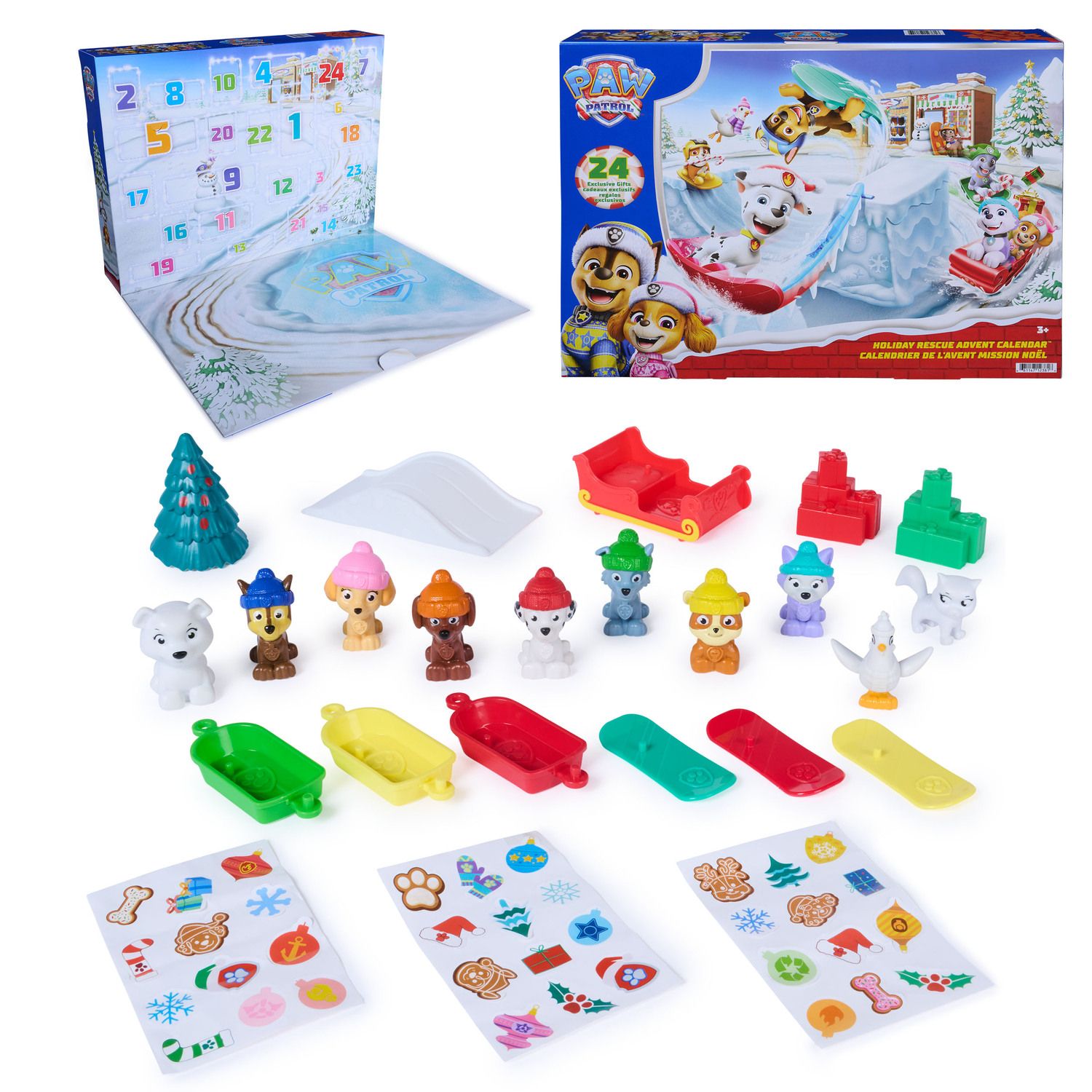 Детские фигурки Paw Patrol Holiday Rescue Advent Calendar with 10 Action Figures & 7 Vehicles — фото 1