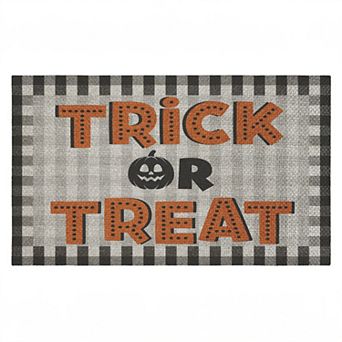 Stupell Home Decor Trick Or Treat Gingham Welcome Mat