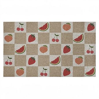 Stupell Home Decor Soft Fruits Checkered Doormat