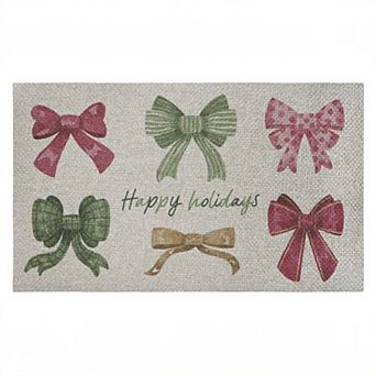 Stupell Home Decor Happy Holidays Festive Bows Doormat