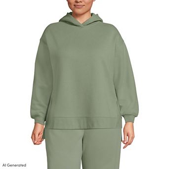 Plus Size Lands' End Long Sleeve Hooded Tunic Sweatshirt