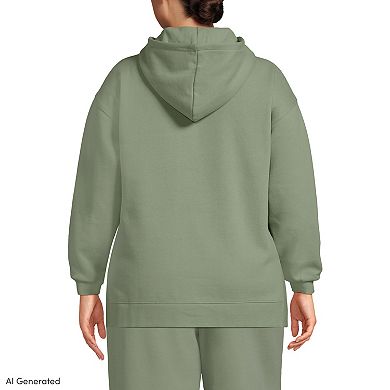 Plus Size Lands' End Long Sleeve Hooded Tunic Sweatshirt