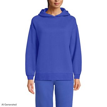 Women's Lands' End Long Sleeve Hooded Tunic Sweatshirt