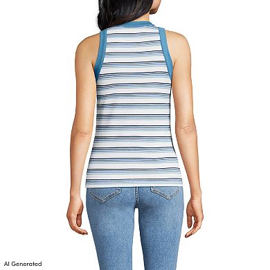 Women's Lands' End Micro Rib Crewneck Tank Top