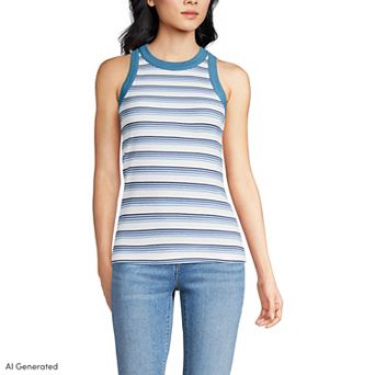Women's Lands' End Micro Rib Crewneck Tank Top