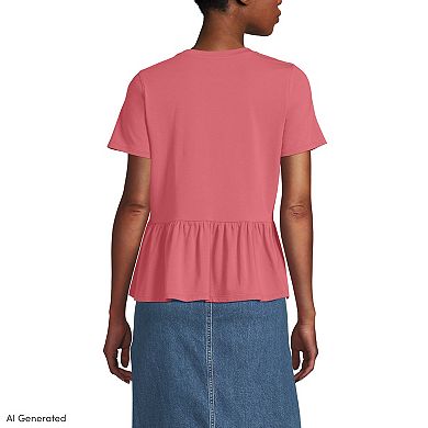Women's Lands' End Short Sleeve Peplum Tee