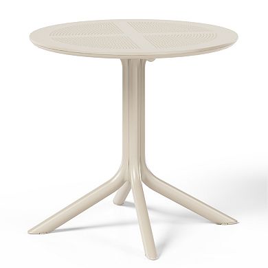 5-Piece Modern Patio Round Dining Table Set with Stackable Patio Dining Chairs