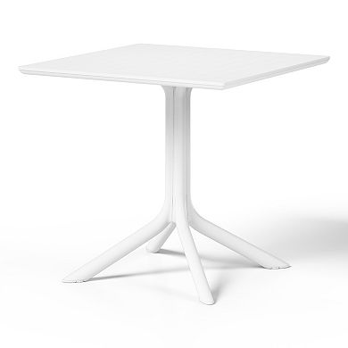 31.5" Square Outdoor Plastic Resin Patio Dining Table for 4