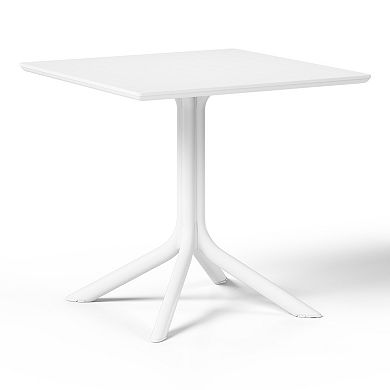 31.5" Square Outdoor Plastic Resin Patio Dining Table for 4