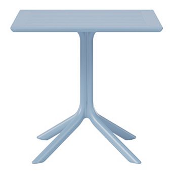 31.5" Square Outdoor Plastic Resin Patio Dining Table for 4