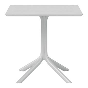 31.5" Square Outdoor Plastic Resin Patio Dining Table for 4