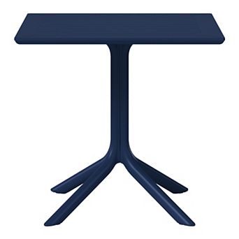 31.5" Square Outdoor Plastic Resin Patio Dining Table for 4