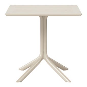 31.5" Square Outdoor Plastic Resin Patio Dining Table for 4