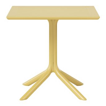 31.5" Square Outdoor Plastic Resin Patio Dining Table for 4