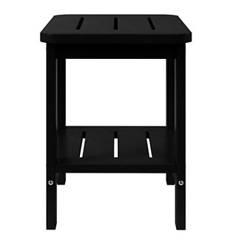 2 tier Outdoor HDPE Modern Adirondack Square Patio Side Table