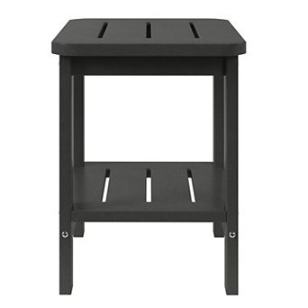 2 tier Outdoor HDPE Modern Adirondack Square Patio Side Table