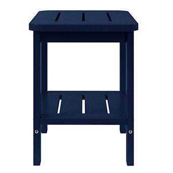 2 tier Outdoor HDPE Modern Adirondack Square Patio Side Table