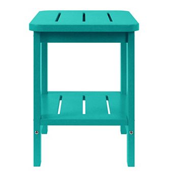 2 tier Outdoor HDPE Modern Adirondack Square Patio Side Table