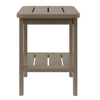 2 tier Outdoor HDPE Modern Adirondack Square Patio Side Table