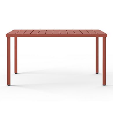 59" Iron Metal Outdoor Rectangular Patio Dining Table For 6