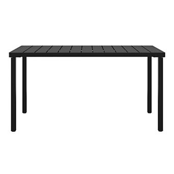59" Iron Metal Outdoor Rectangular Patio Dining Table For 6