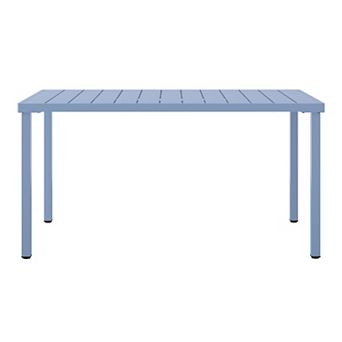 59" Iron Metal Outdoor Rectangular Patio Dining Table For 6