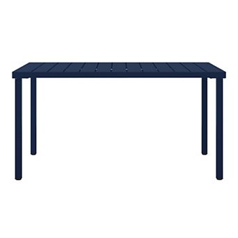 59" Iron Metal Outdoor Rectangular Patio Dining Table For 6