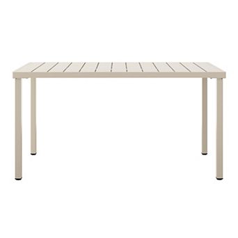 59" Iron Metal Outdoor Rectangular Patio Dining Table For 6