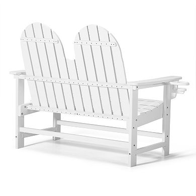 Outdoor Patio 49" HDPE Adirondack Garden Bench