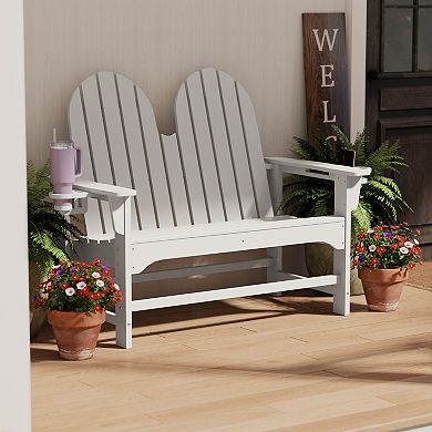 Outdoor Patio 49" HDPE Adirondack Garden Bench