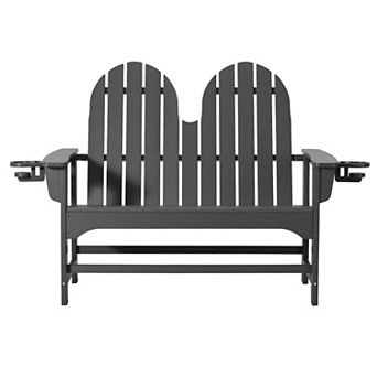 Outdoor Patio 49" HDPE Adirondack Garden Bench