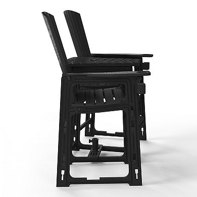 Outdoor Tall Adirondack Chairs With Connecting Table Tray (Set of 2)